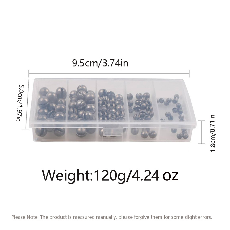 Caja de 100 piezas de plomos d - Fishing Line Box reseña y precio
